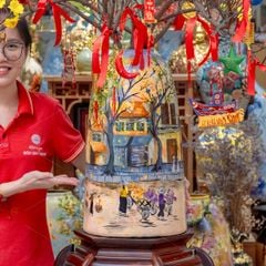 Bình Hoa Dáng Chuông Vẽ Tay Họa Tiết Quê Hương