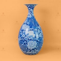 Tỳ Bà Cửu Ngư Chầu Nguyệt Lam Ngọc Bình An